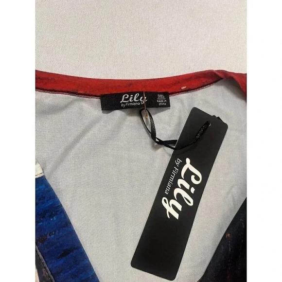 LILY by Firmiana Blouse Womens 3X Top Patriotic NWT - Picture 2 of 6